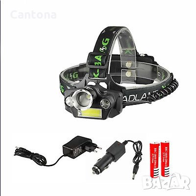 Челник X-BALOG BL-T44 с 1 брой XM-L2 T6, 2 броя Q5 и COB LED диоди, ZOOM, снимка 4 - Къмпинг осветление - 23623498