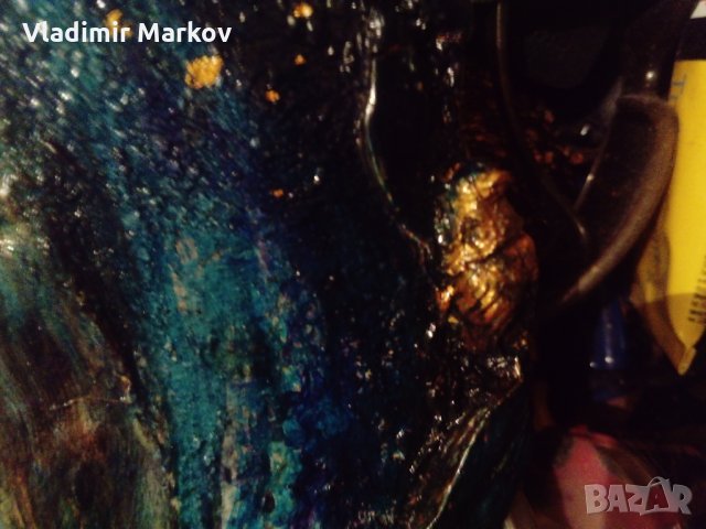 Изключително красива Гръцка картина рисувана на дърво-1949год-с пластична орнаментална рамка!, снимка 11 - Антикварни и старинни предмети - 9822588