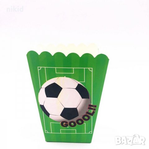 Футбол Спорт Гол зелен фон Парти кутия за дребни лакомства пуканки и др
