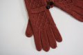 Топли плетени ръкавици цвят керемида Art of Polo