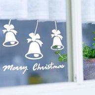 Коледна украса декор за стена и прозорец стикер снежинки и камбанки, снимка 1 - Декорация за дома - 9171871