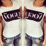 НОВО! Дамски тениски с VOGUE ВОУГ принт! Бъди различна, поръчай модел с твоя снимкa!, снимка 2 - Тениски - 15932265