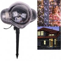 Лазерен проектор Snow Flower Lamp, Статичен и подвижен, 3D холографски ефект, Външен и вътрешен монт, снимка 1 - Друга електроника - 23236679