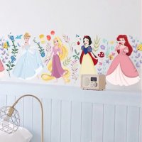 4 принцеси Ариел Снежанка Белл Рапунцел стикер лепенка самозалепващ, снимка 1 - Други - 25356947