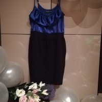 Нови рокли с презрамки в лилаво и черно и синьо и черно, снимка 8 - Рокли - 19994446