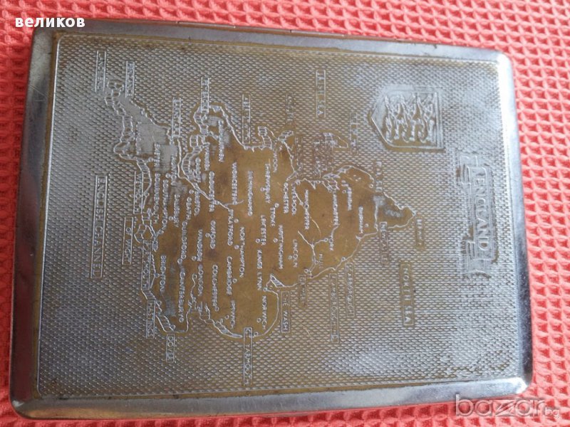 стара посребрена бронзава Британска табакере, снимка 1