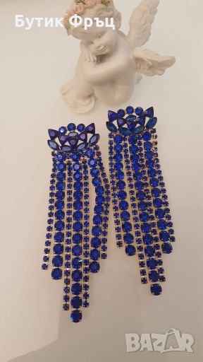 Обеци сини кристали лори, снимка 1