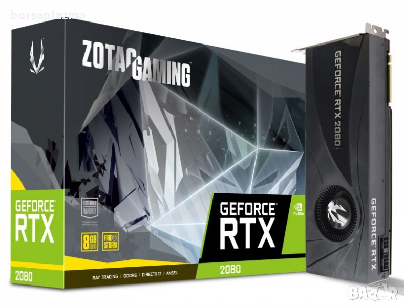 Zotac GeForce RTX 2080 Blower Edition 8192MB GDDR6 PCI-Express Graphics Card, снимка 1