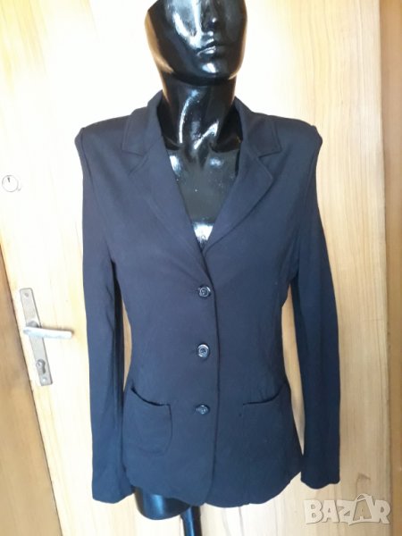 Черно памучно еластично сако М, снимка 1