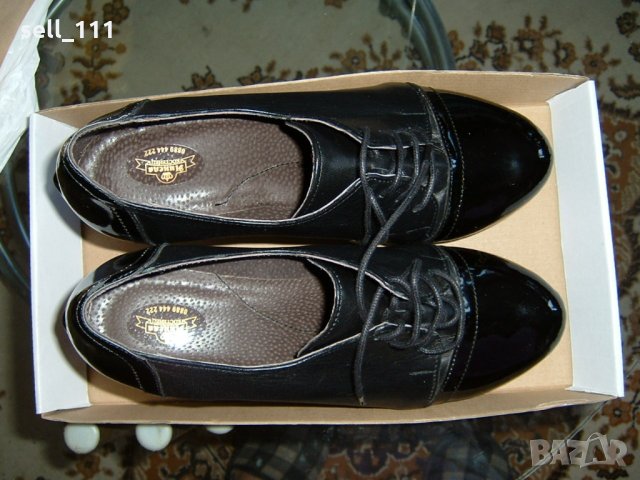 Дамски есенни/пролетни обувки с връзки-естествена кожа и  лак, снимка 2 - Дамски ежедневни обувки - 25786334