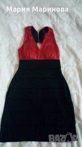 Секси червено-черна рокля, снимка 1