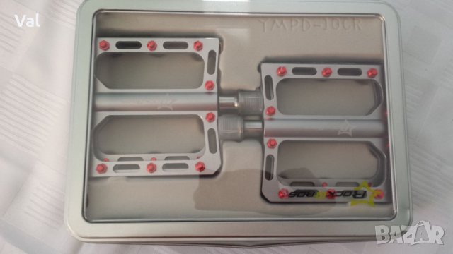 Леки титаниеви платформени педали с пинчета - 270g– нови