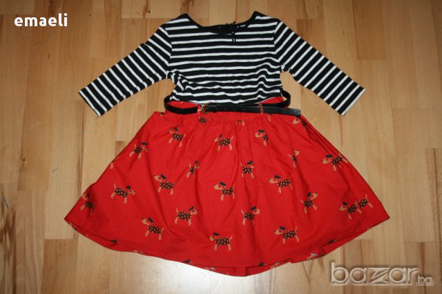 Симпатична рокля с кученца и колан на Next за 3 г 