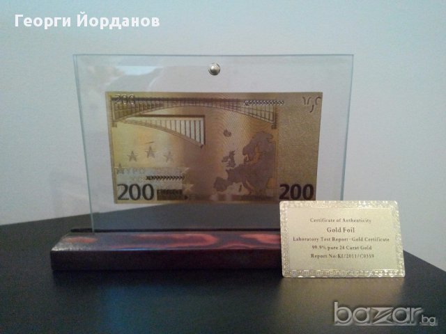 Банкноти 100 златни евро банкноти със сертфикат идеалните подаръци, снимка 11 - Декорация за дома - 16986891