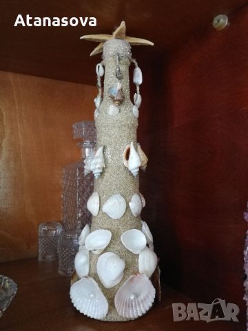 Декупаж,  бутилки и буркан с пясък, снимка 1