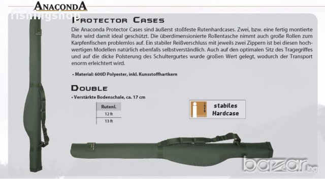 Твърд калъф за две двуколенни въдици с монтирани макари 12ft- Anaconda Double Protector Case