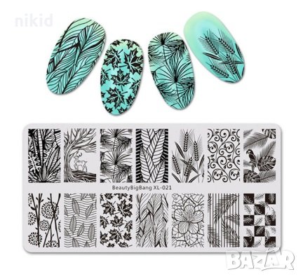 BeautyBigBang XL-021 плочка / щампа шаблон за печат на нокти маникюр