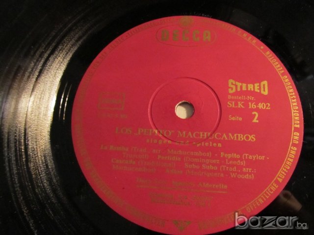 рядка Грамофонна плоча - Los Pepito Machucambos - изд. 70те години ., снимка 3 - Грамофонни плочи - 20310466
