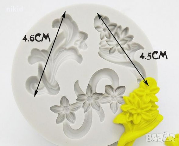 3 орнамента с цветенца силиконов молд форма декорация и украса фондан шоколад