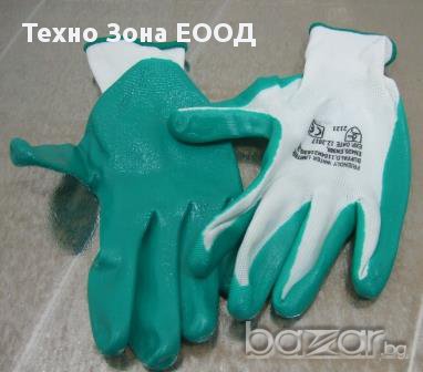 Ръкавици топени в нитрил , зелени „BUFFALO“