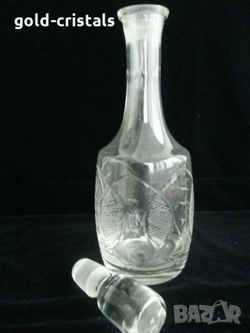Ретро гравирани чаши и  гарафа  