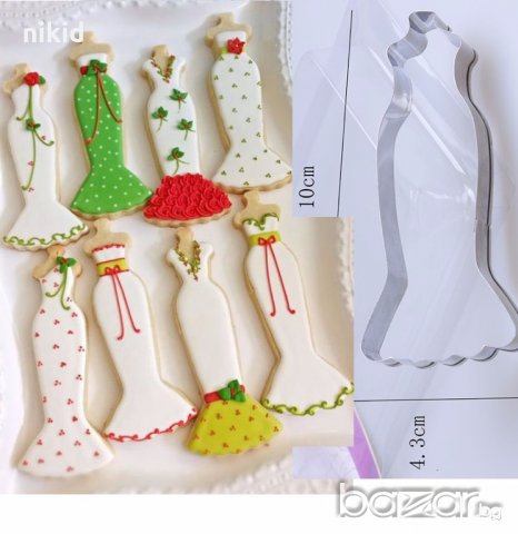 Дълга права вечерна рокля метална форма резец за сладки бисквитки фондан украса