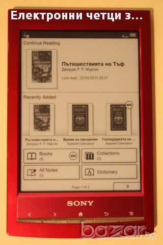 Eлектронен четец/ereader Sony Prs-t1 6" E-ink 2GB WiFi mp3 Audio, снимка 7 - Електронни четци - 10799269