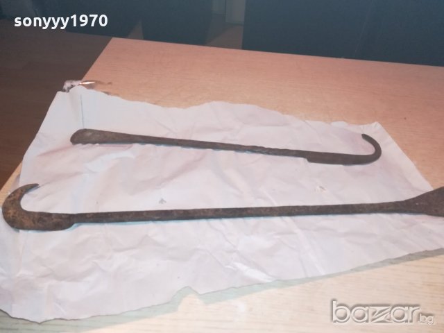 ръжен-ковано желязо-2бр-ретро колекция-58см и 47см, снимка 4 - Колекции - 20979190