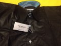 Нова риза Palenzo slim fit S - луксозна черна лъскава тюркоаз, снимка 9