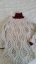 Пухен пуловер с кокетна панделка , снимка 1 - Блузи с дълъг ръкав и пуловери - 23584022