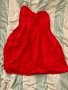 Дамска официална червена сатенена рокля