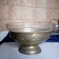 стара барокова купа,фруктиера от посребрен бронз, снимка 1 - Антикварни и старинни предмети - 22066737