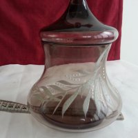Стъклена купа с капак захарница бонбониера и др, снимка 10 - Антикварни и старинни предмети - 20243932