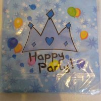 Happy Birthday Party сини 10 парти салфетки рожден ден, снимка 1 - Други - 19432997
