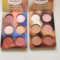 3 вида Kiss Beauty Матова палитра 6цвята сенки грим за очи пигмент шимер Pigment Shimmer Glitter Eye, снимка 5 - Декоративна козметика - 21233118