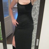 Нова поръчкова дълга рокля. Класика в черно + Подарък Чантичка!!!, снимка 1 - Рокли - 19789933