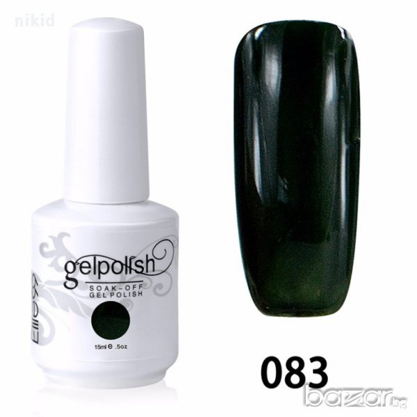 Gelpolish гел лак UV LED УВ ЛЕД черен за нокти маникююр, снимка 1