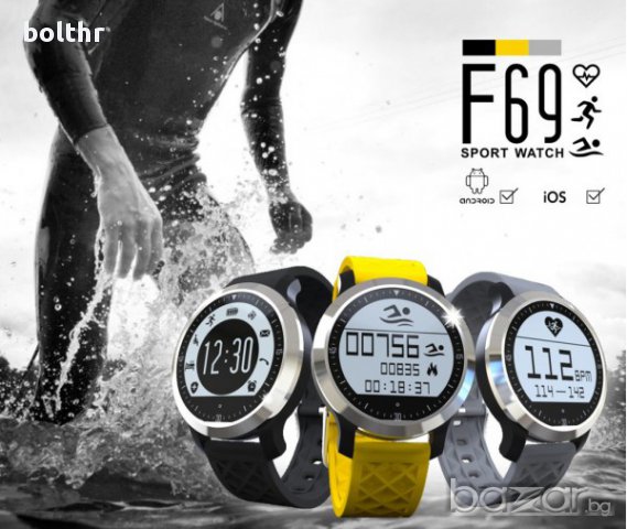 Спортен Смарт часовник с Пулсомер, Водоустойчив - Smart Watch Swimming F69