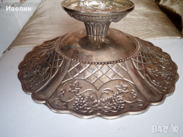 посребрена купа,фруктиера в стил арт деко, снимка 4 - Антикварни и старинни предмети - 22977605