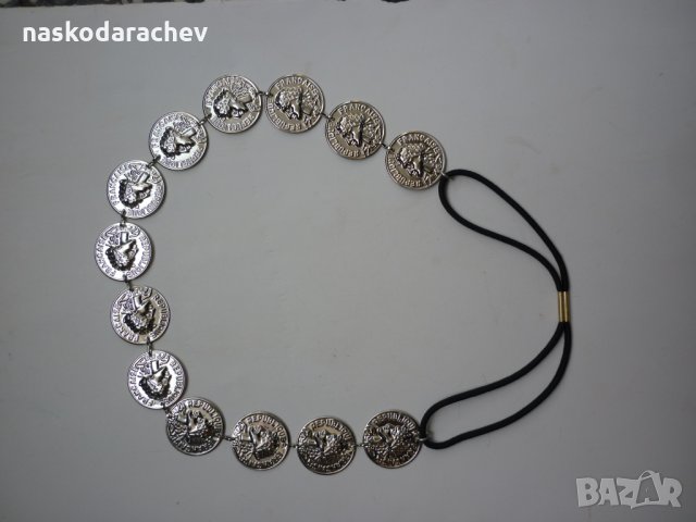 Етно диадема накит за глава с пендари златни и сребърни (имитация), снимка 4 - Колиета, медальони, синджири - 23263029