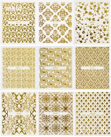 3D 20 листа златни ваденки стикери лепенки  слайдери за нокти маникюр декорация орнаменти, снимка 6 - Други - 22130491