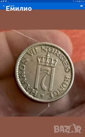 НОРВЕГИЯ 50 ОРЕ 1954 AUNC RARE