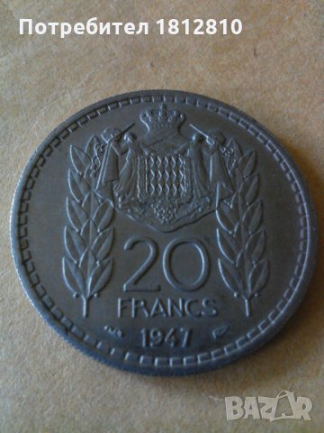 монета 20 франка Монако