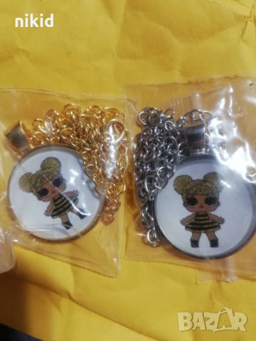 Кукла LOL L.O.L ЛОЛ Surprise детско колие гердан сребрист златист, снимка 3 - Други - 25934411