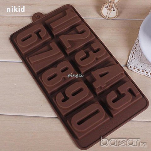силиконов молд форма големи цифри числа за шоколад торта фондан тесто  и др.