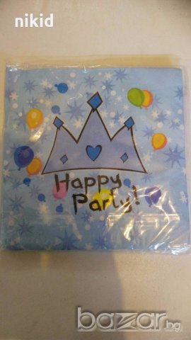 Happy Birthday Party сини 10 парти салфетки рожден ден