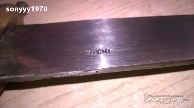 Стар нож индия-30см-дърво/метал/месинг-внос швеицария, снимка 14 - Ножове - 17807533