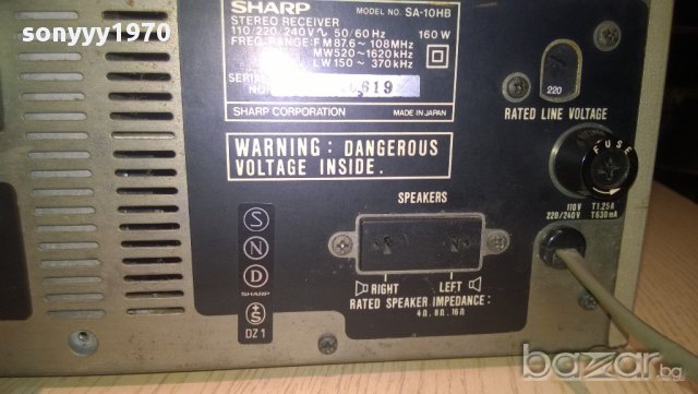 sharp sa-10hb-stereo receiver-160w-made in japan-внос швеицария, снимка 14 - Ресийвъри, усилватели, смесителни пултове - 8928301