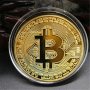 Bitcoin монета - позлатена колекционерска Биткоин