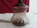 Стъклена купа с капак захарница бонбониера и др, снимка 10
